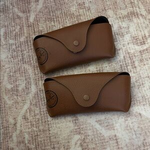 Ray-Ban Tan Leather Eyeglass Cases